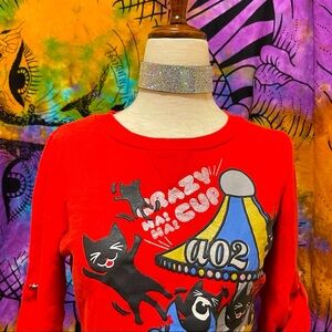 🌈 Lovely cat art cropped sweater
